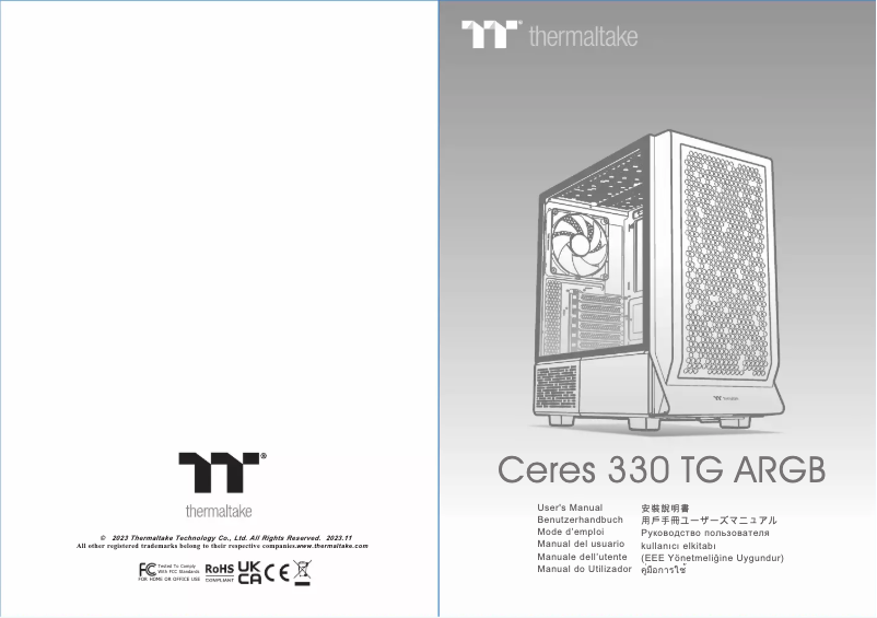 Page 1 de la notice Manuel utilisateur Thermaltake Ceres 330 TG ARGB
