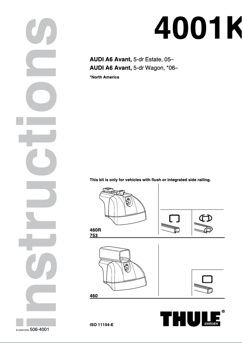 Page n°1 - Manuel utilisateur Thule 4001