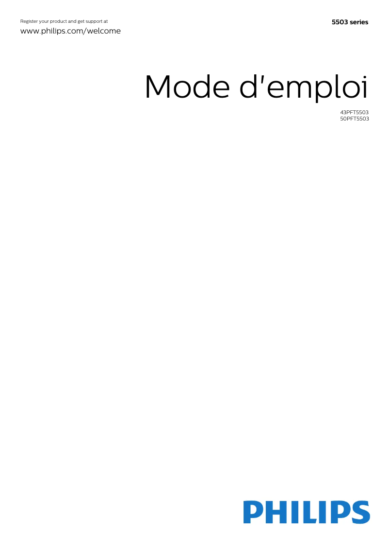 Page 1 de la notice Manuel utilisateur Philips 50PFT5503