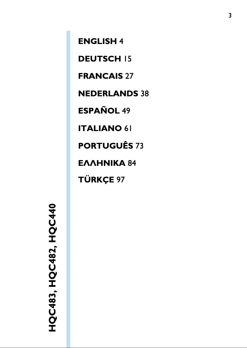 Image de la première page du manuel de l'appareil HQC482
