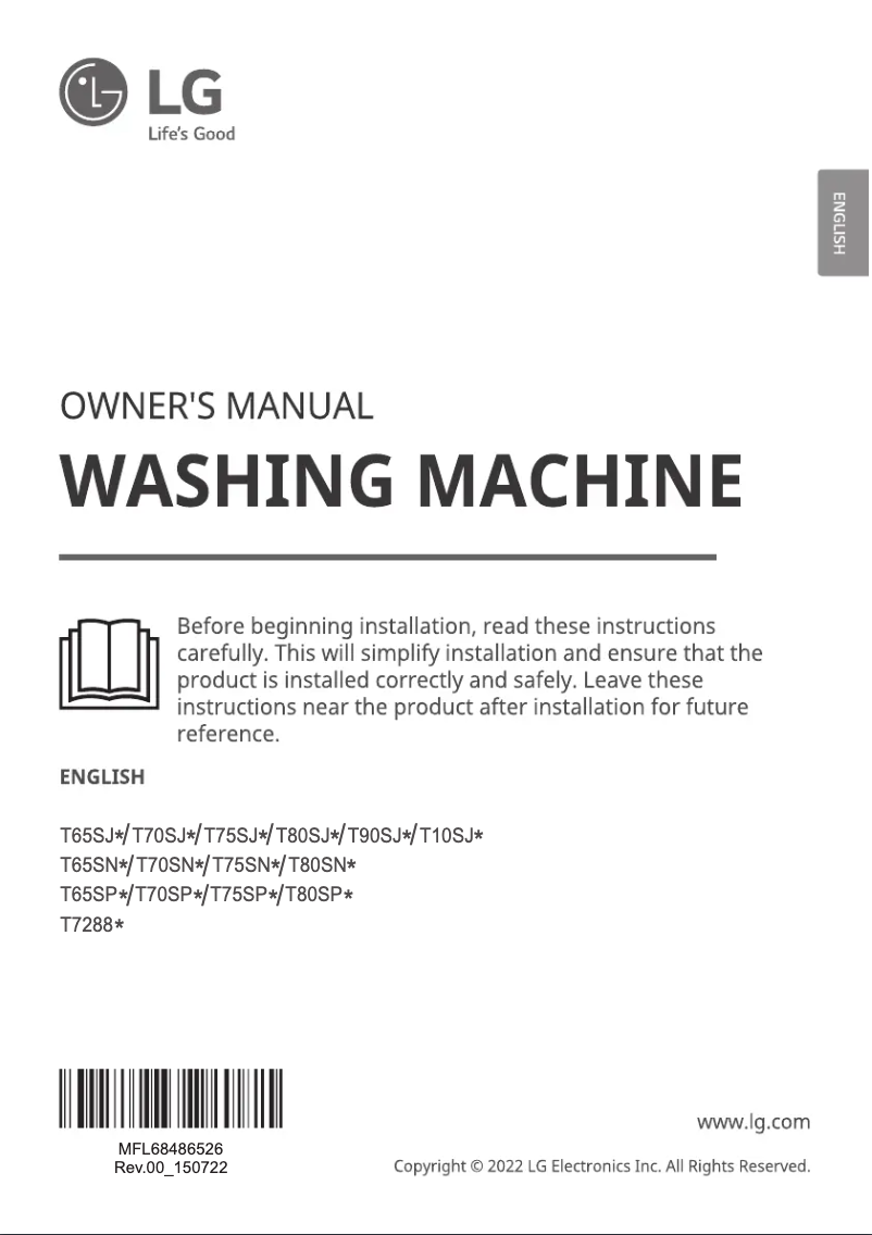 Page 1 de la notice Manuel utilisateur LG T70SJSF2ZA