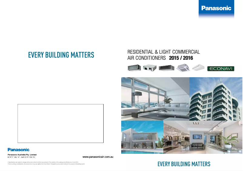 Page 1 de la notice Manuel utilisateur Panasonic S-140PF1R5A