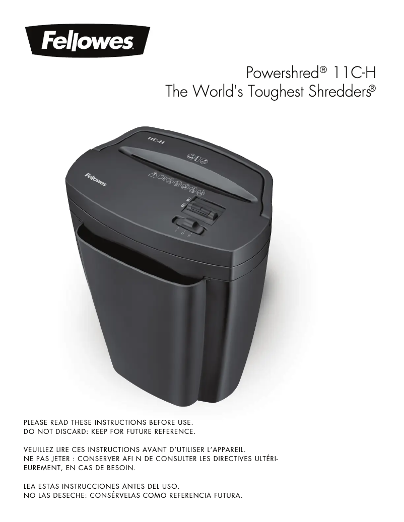 Imagen de la primera página del manual del dispositivo Powershred 11C-H