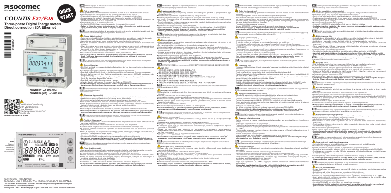Page 1 de la notice Guide d'installation Socomec Countis E27
