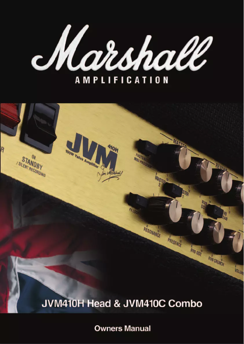 Page 1 de la notice Manuel utilisateur Marshall JVM410C Combo
