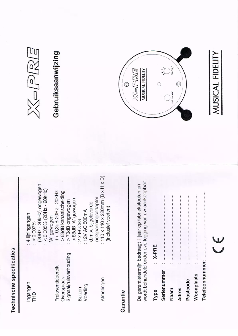 Imagen de la primera página del manual del dispositivo X-PRE