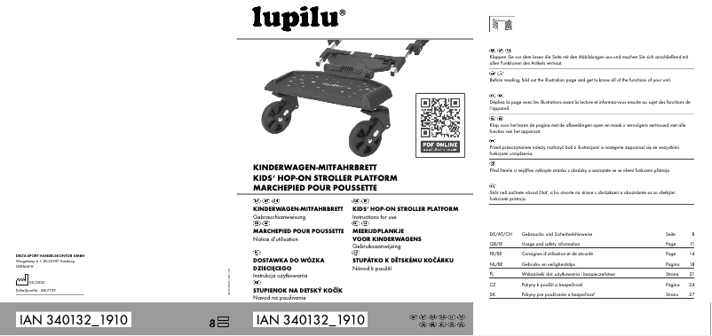 Page 1 de la notice Manuel utilisateur Lupilu IAN 316644