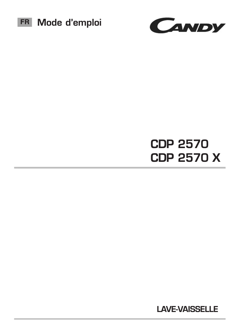 Image de la première page du manuel de l'appareil CDP 2570 X