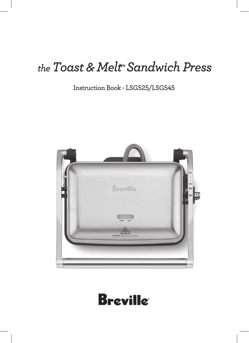 Image de la première page du manuel de l'appareil the Toast & Melt Sandwich Press LSG525