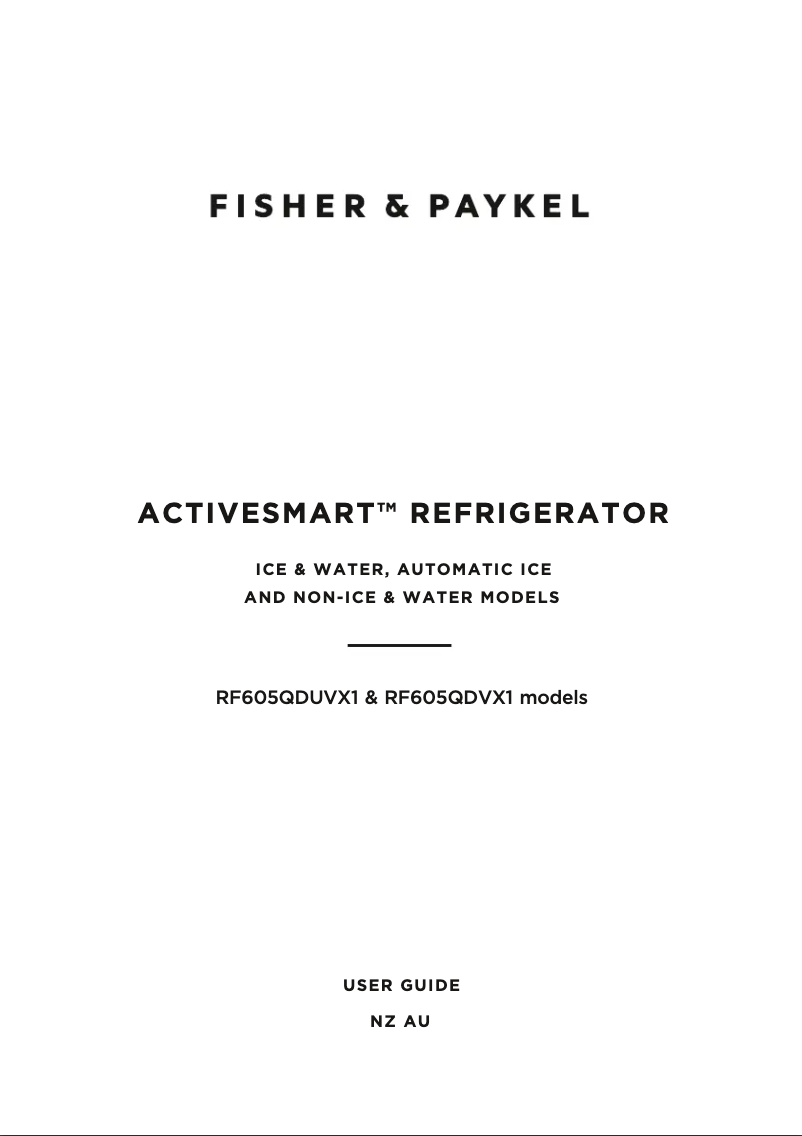 Página 1 del manual Manual de usuario Fisher & Paykel RF605QDVB1