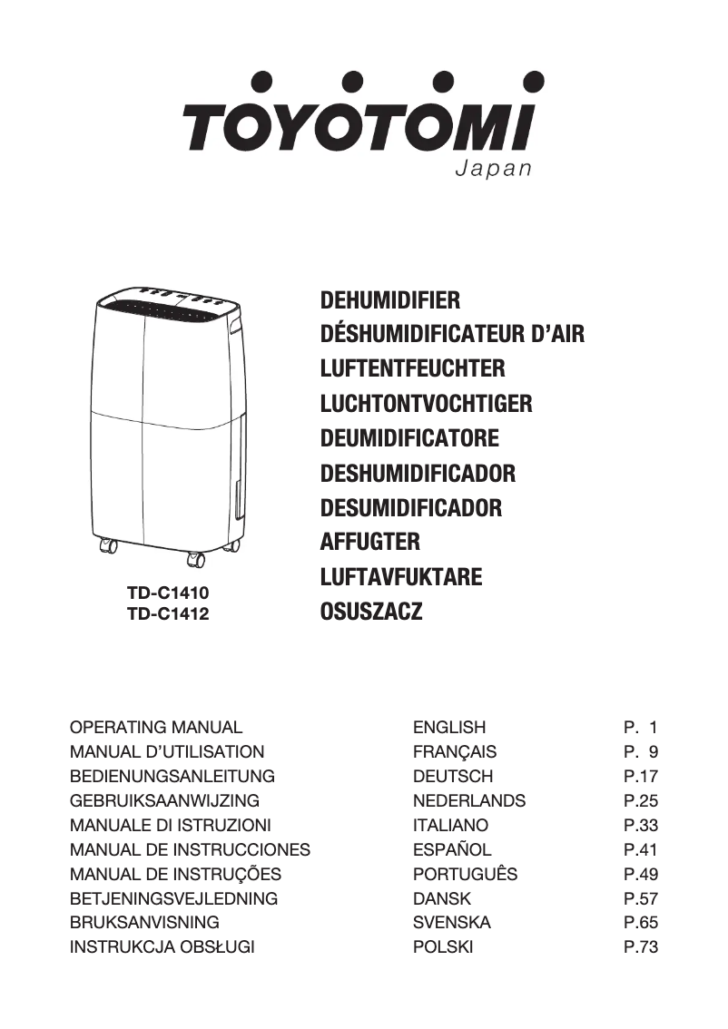 Image de la première page du manuel de l'appareil TD-C1410