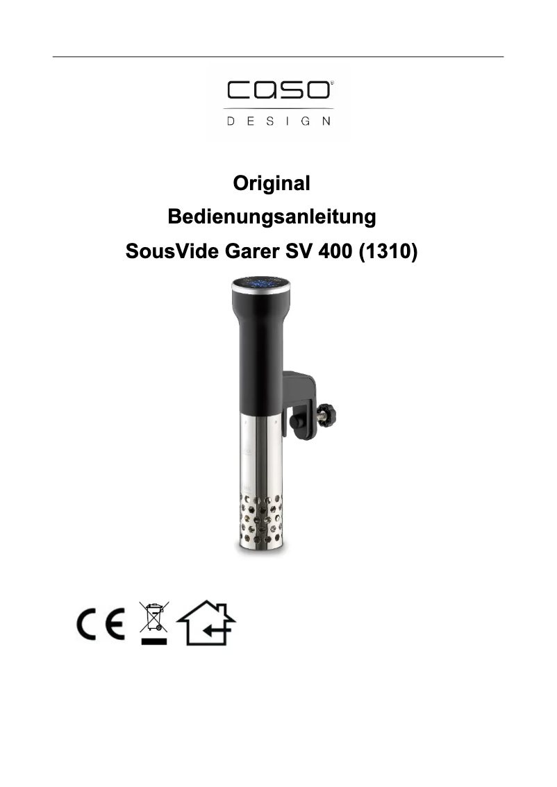 Image de la première page du manuel de l'appareil Sous-Vide SV 400