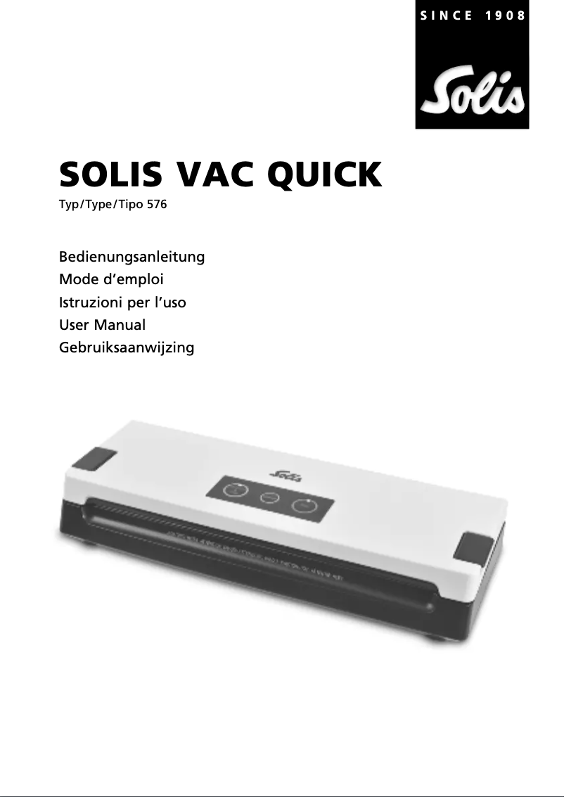 Page 1 of the manual User Manual Solis Vac Quick 576