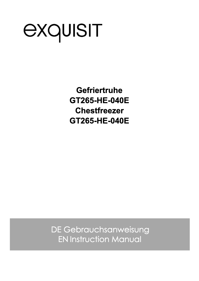 Page 1 de la notice Manuel utilisateur Exquisit GT265-HE-040E