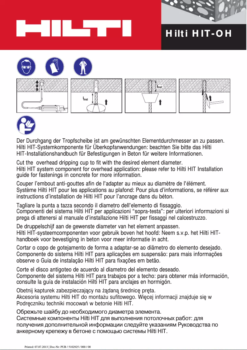 Page n°1 - Manuel utilisateur Hilti HIT-OHC2
