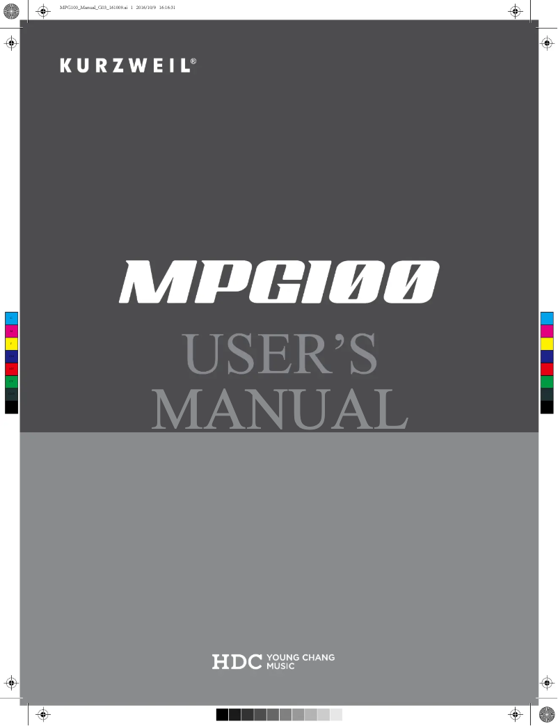 Page n°1 - Manuel utilisateur Kurzweil MPG100