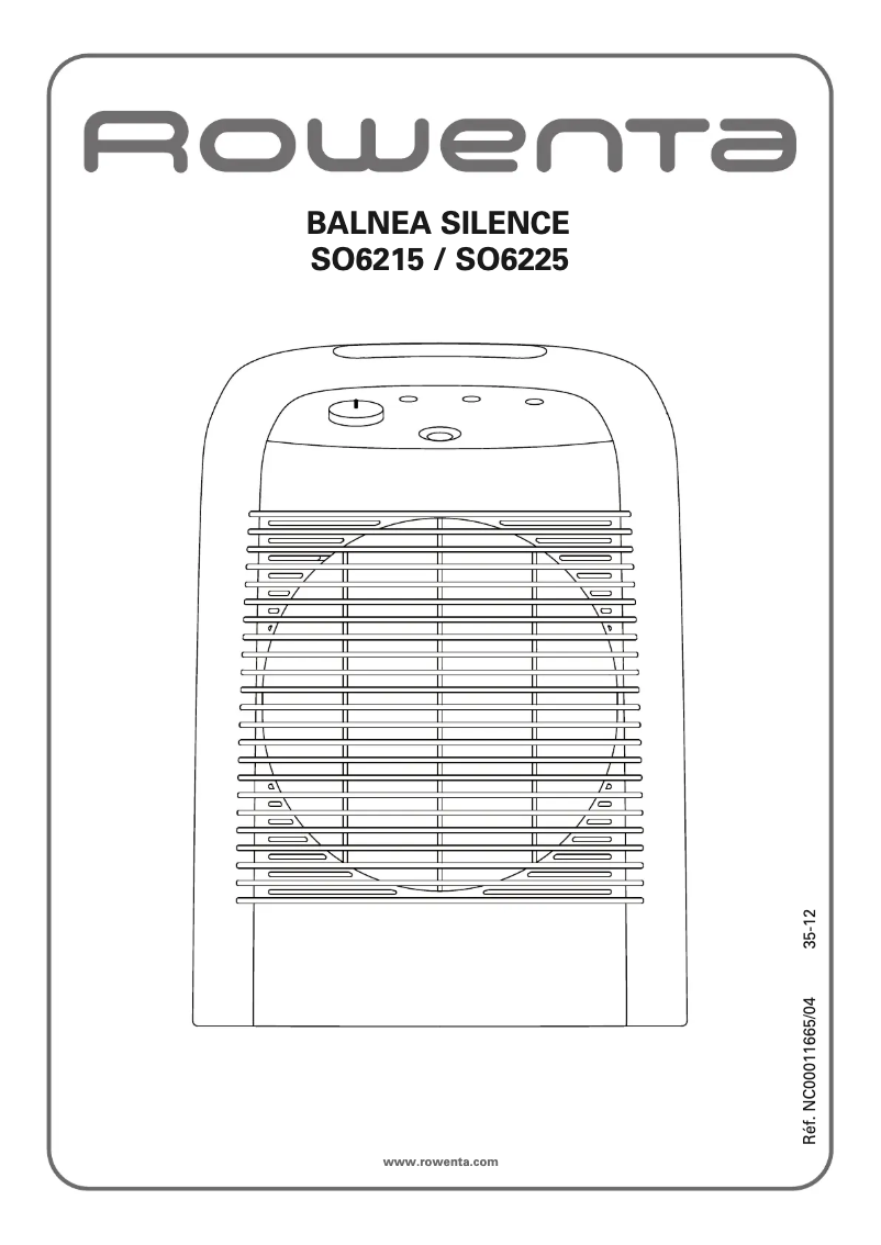 Image de la première page du manuel de l'appareil Balnea Silence SO6225