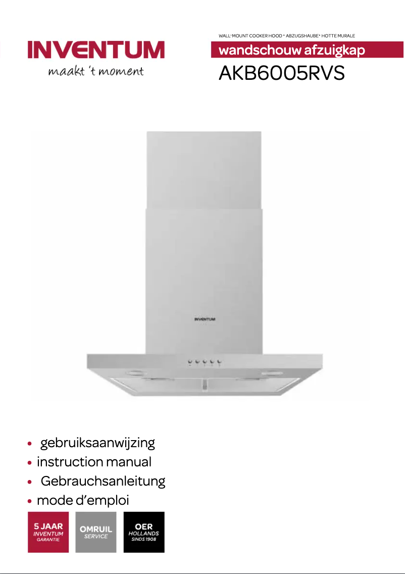 Page n°1 - Manuel utilisateur Inventum AKB6005RVS