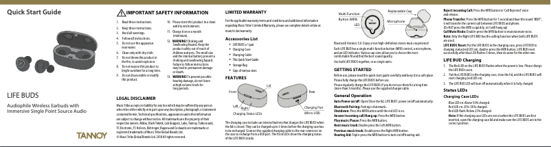 Image de la première page du manuel de l'appareil Life Buds