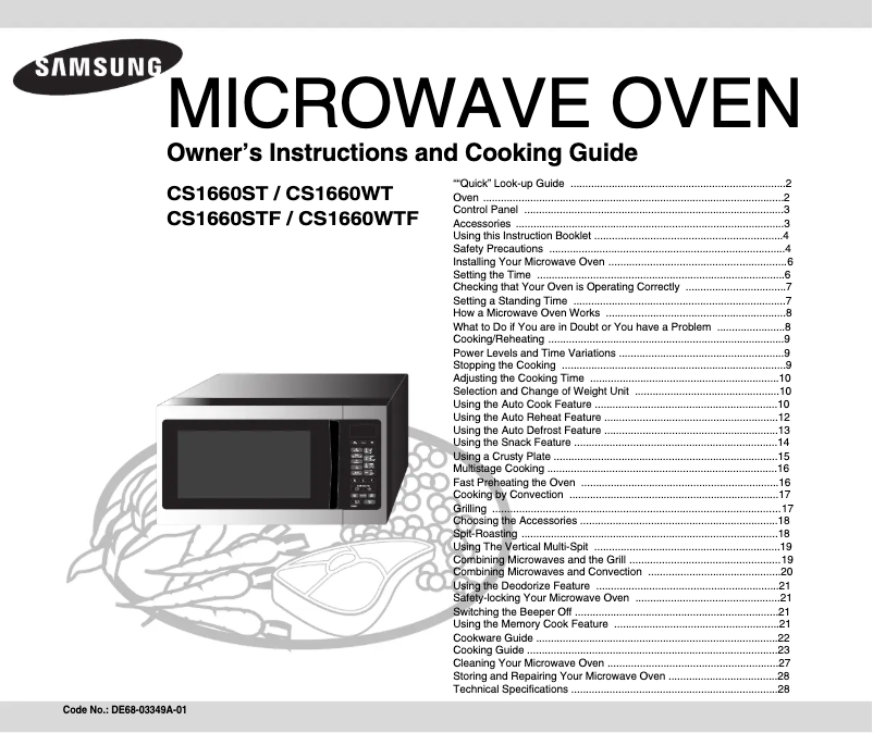 Page n°1 - Manuel utilisateur Samsung CST1660WT