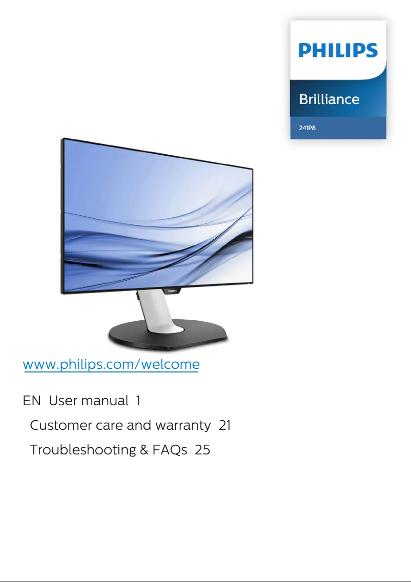 Page n°1 - Manuel utilisateur Philips Brilliance 241P8QPJEB