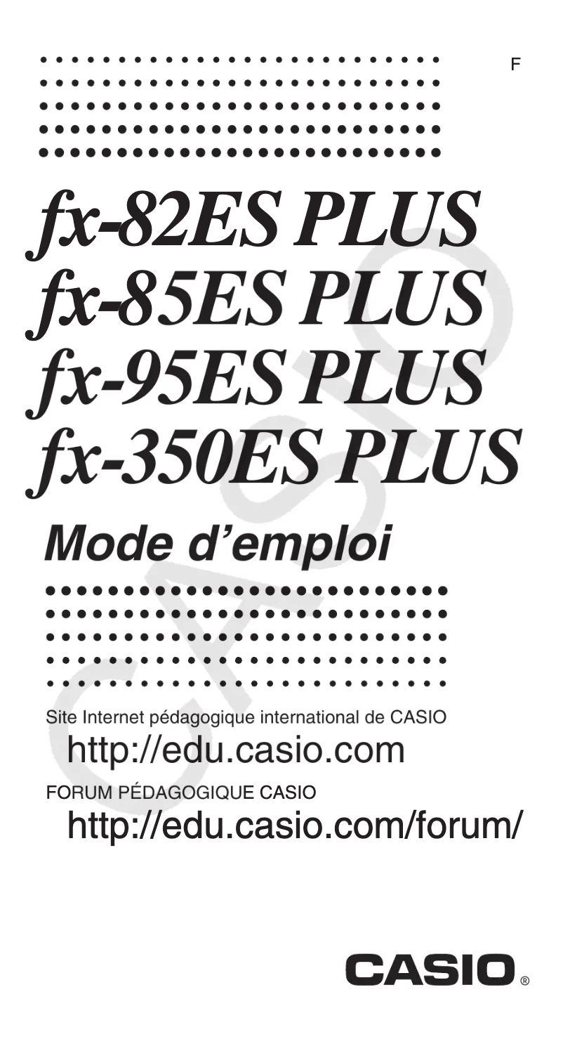 Page 1 de la notice Manuel utilisateur Casio FX-82ES Plus