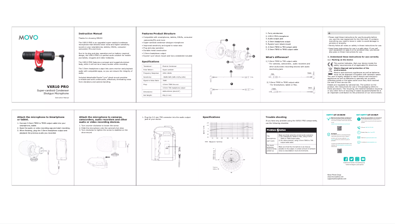 Page n°1 - Manuel utilisateur Movo VXR10 PRO