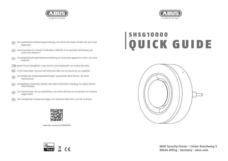 Page n°1 - Manuel utilisateur Abus SHSG10000