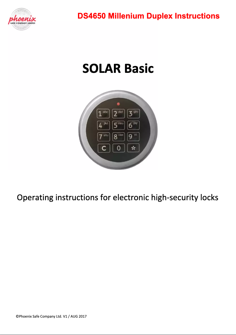 Page n°1 - Manuel utilisateur Phoenix DS4651E