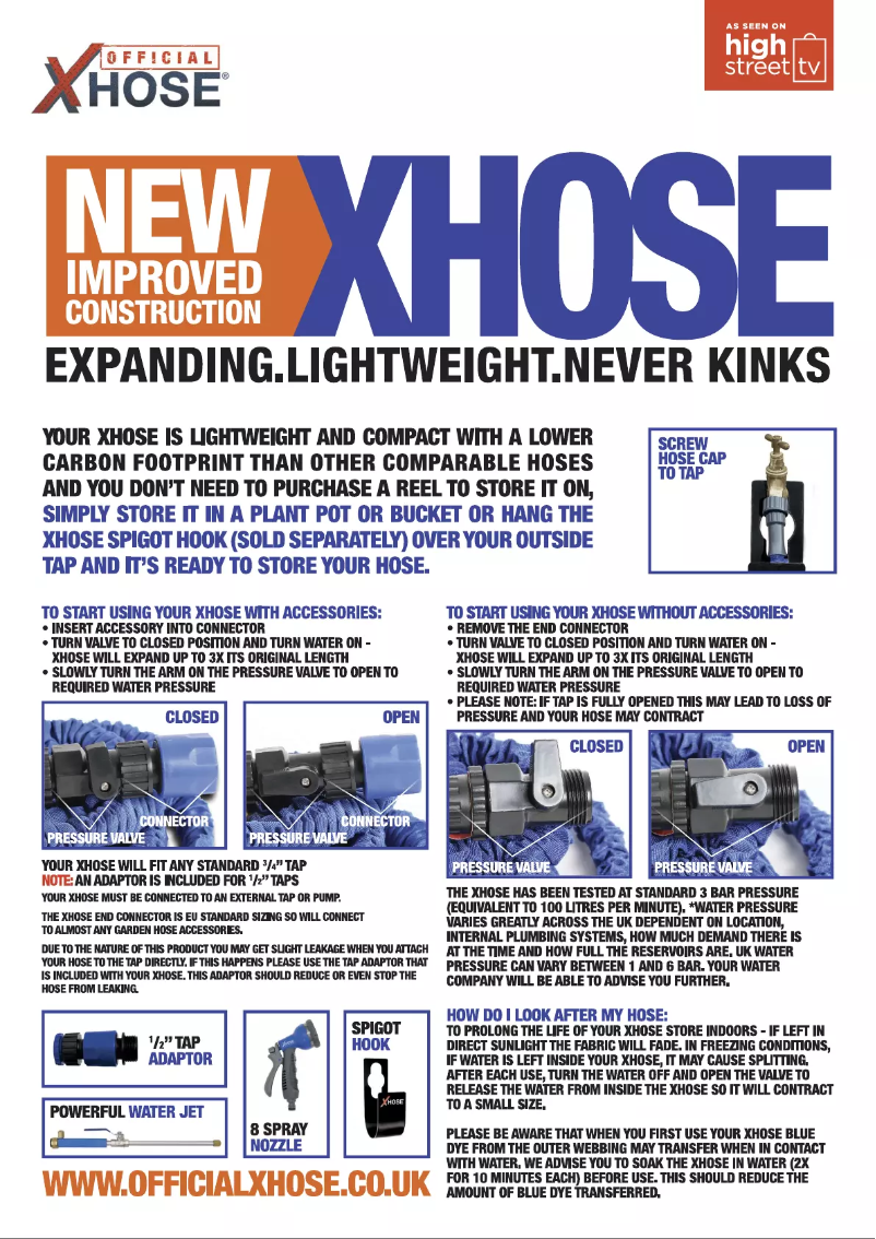 Page 1 de la notice Manuel utilisateur xhose XHP100