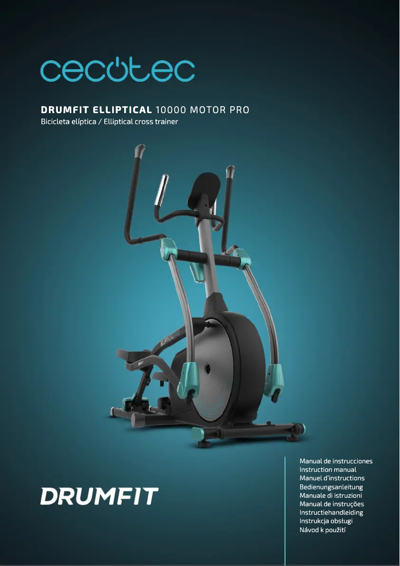 Image de la première page du manuel de l'appareil Drumfit Elliptical 10000 Motor Pro