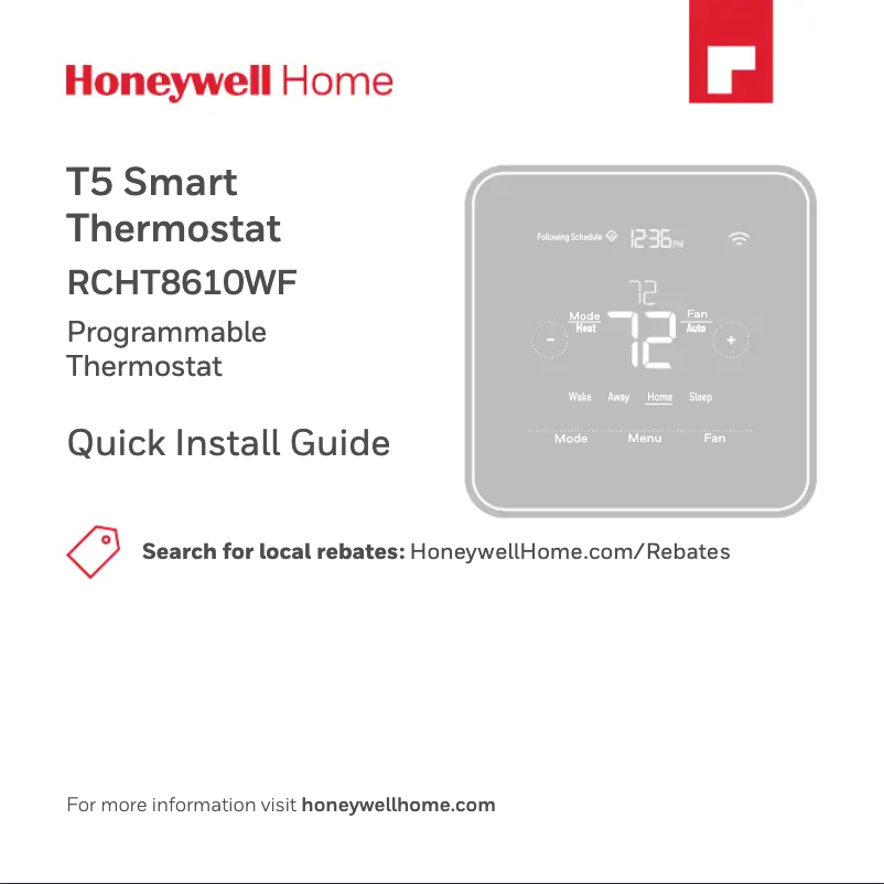 Page 1 de la notice Manuel utilisateur Honeywell RTH7560E1001/U