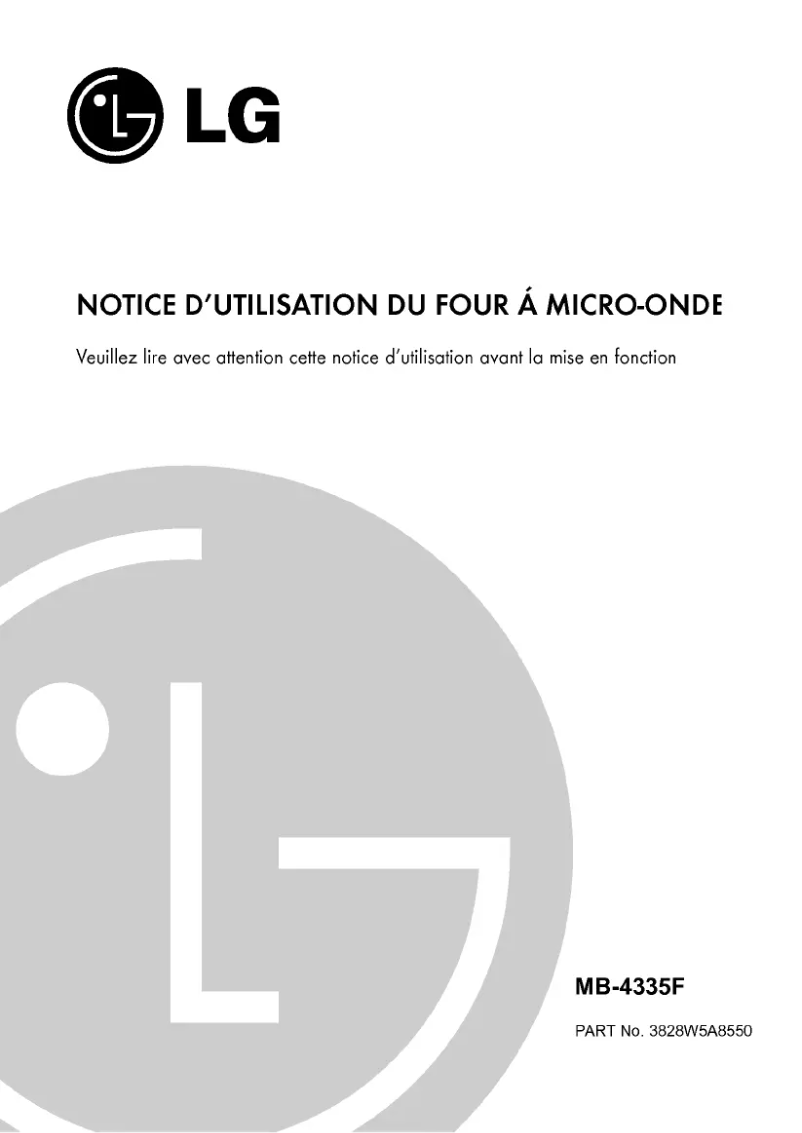 Page 1 de la notice Manuel utilisateur LG MB-4334B