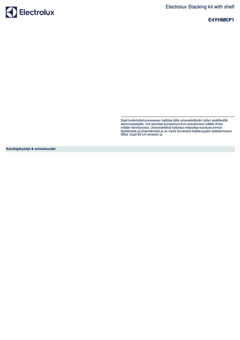 Page n°1 - Manuel utilisateur AEG E4YHMKP1