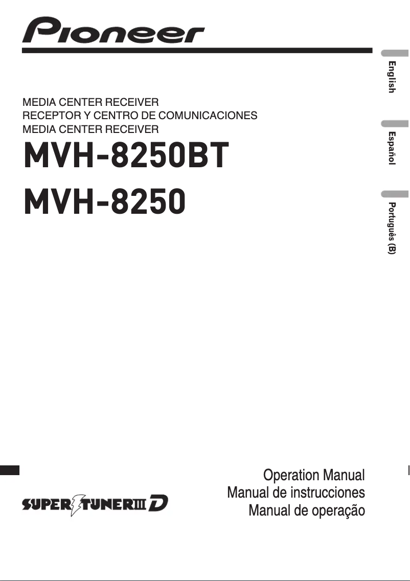 Image de la première page du manuel de l'appareil MVH-8250BT