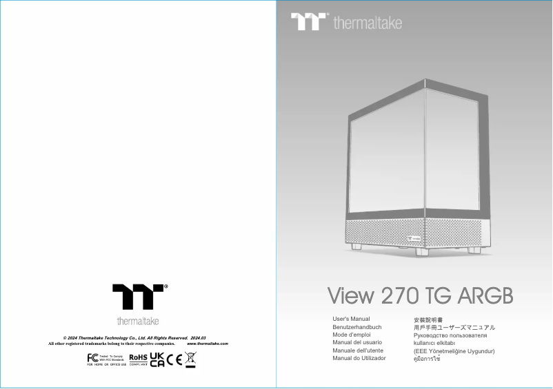 Page 1 de la notice Manuel utilisateur Thermaltake View 270 TG ARGB