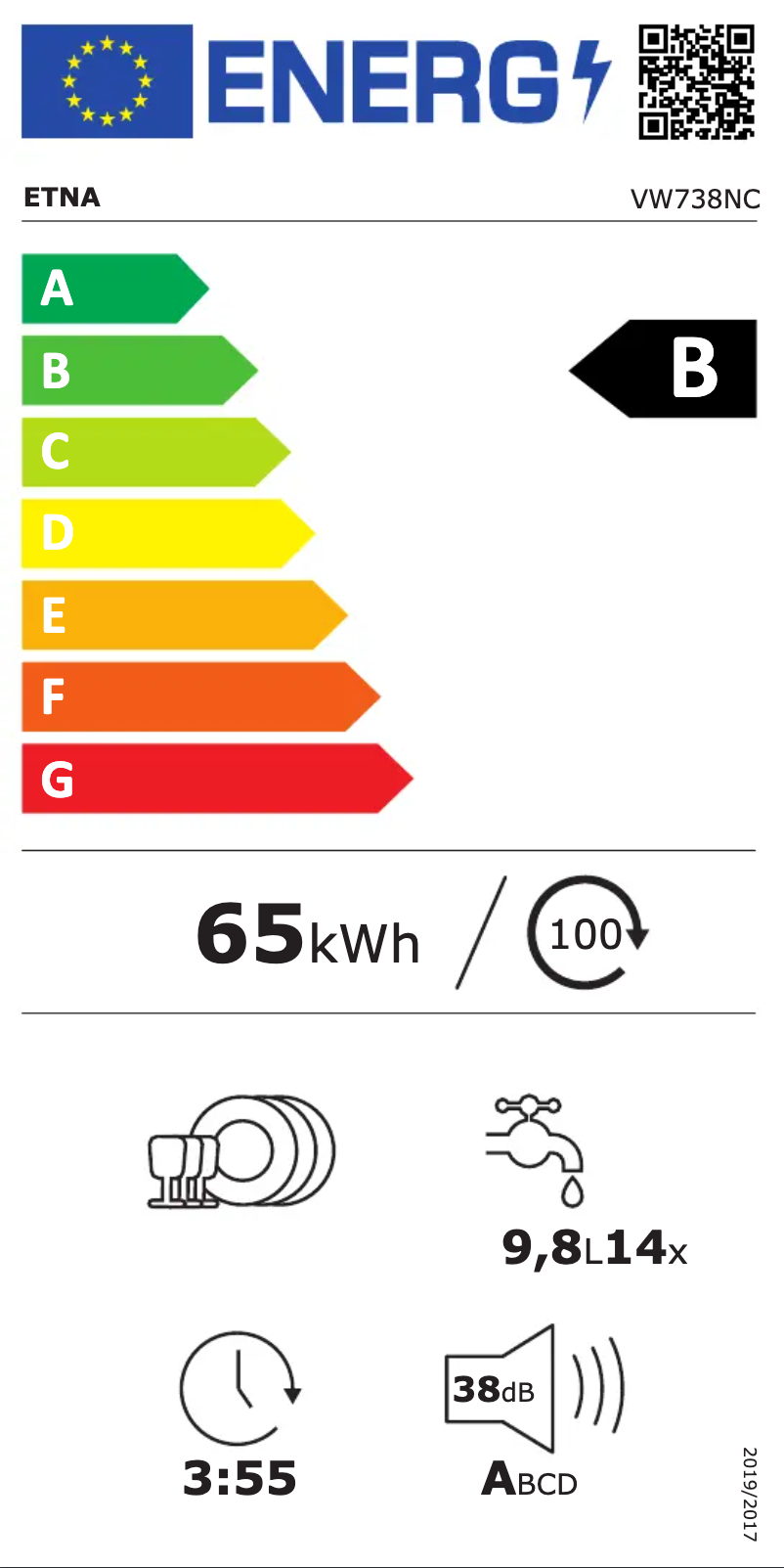 Page n°1 - Label énergétique Etna VW738NC
