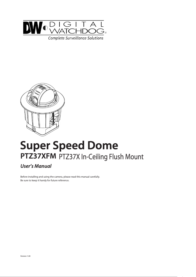 Page 1 de la notice Manuel utilisateur Digital Watchdog Star-Light DWC-PTZ37XFM