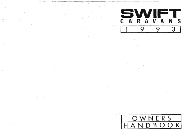 Page n°1 - Manuel utilisateur Swift Diamond Corvette (1993)