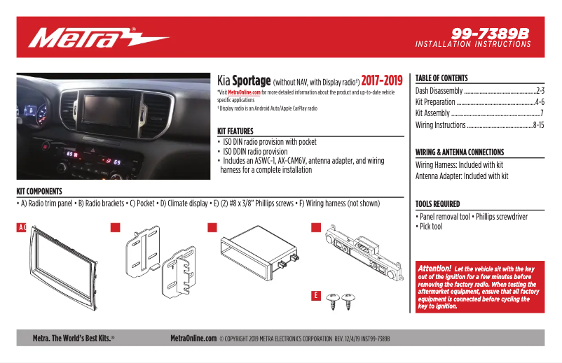 Image de la première page du manuel de l'appareil 99-7389B