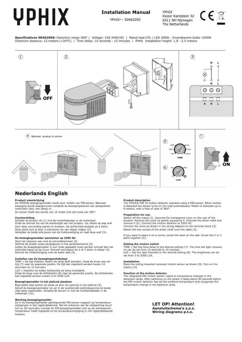 Page n°1 - Manuel utilisateur Yphix IP44