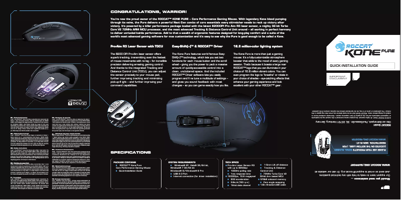 Page n°1 - Manuel utilisateur Roccat Kone Pure Core