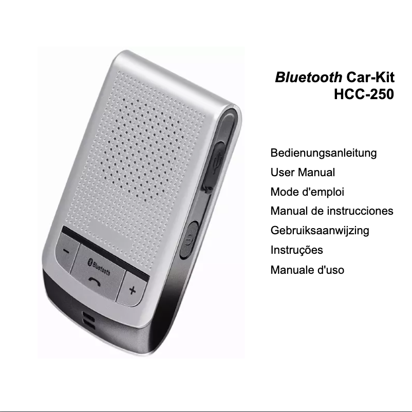 Page n°1 - Manuel utilisateur Anycom HCC-250