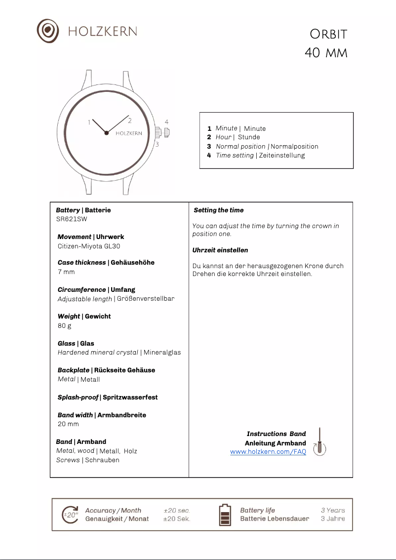 Page 1 de la notice Manuel utilisateur Holzkern Lucy