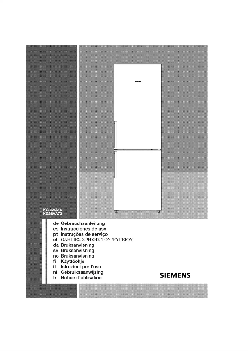 Page n°1 - Manuel utilisateur Siemens KG36VA72
