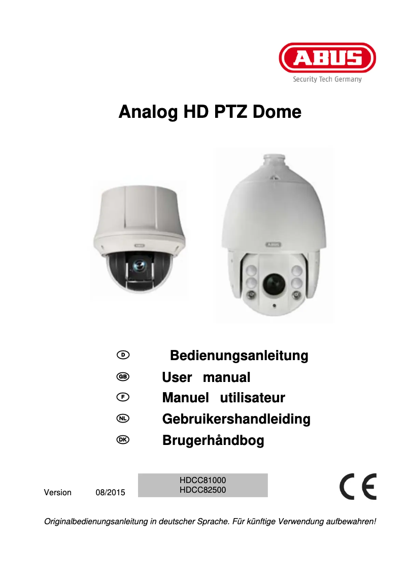 Page n°1 - Manuel utilisateur Abus HDCC81000