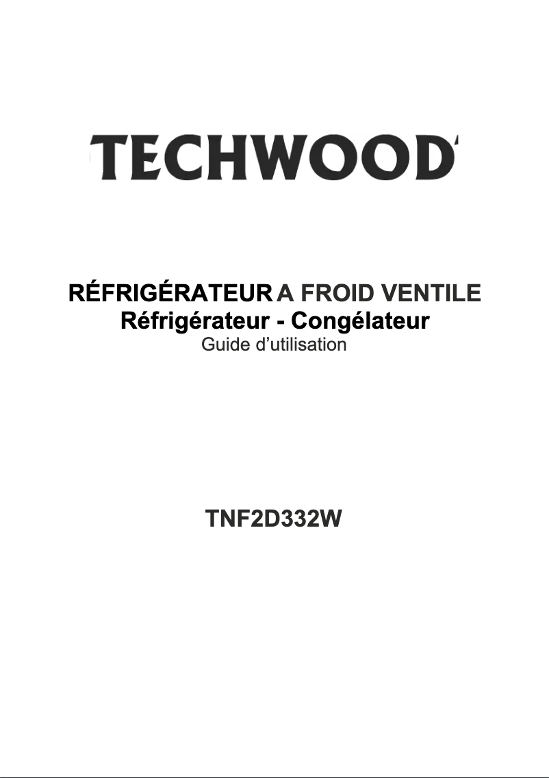 Page n°1 - Manuel utilisateur Techwood TNF2D332W