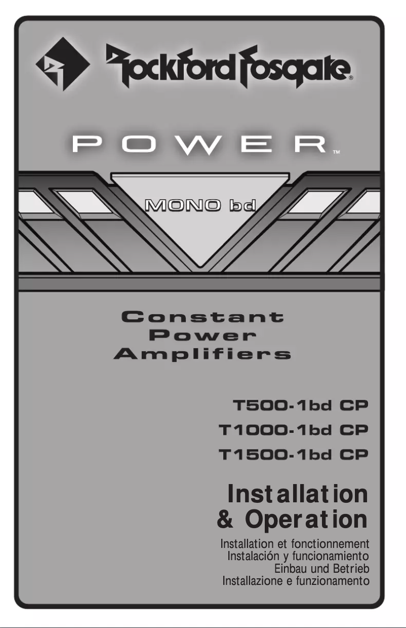 Page n°1 - Manuel utilisateur Rockford Fosgate Power T2500-1bdCP