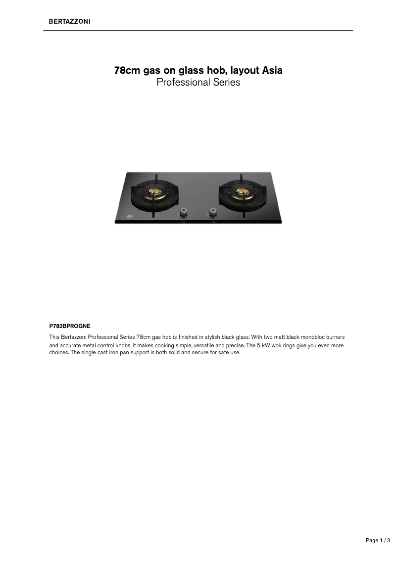 Image de la première page du manuel de l'appareil P782BPROGNE