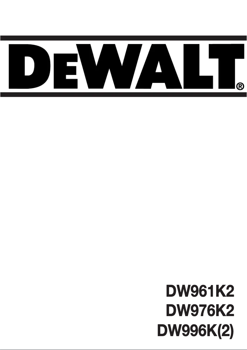 Page 1 de la notice Manuel utilisateur DeWalt DW976K2